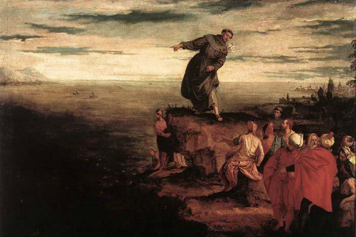 Paolo  Veronese St Anthony Preaching to the Fish France oil painting art